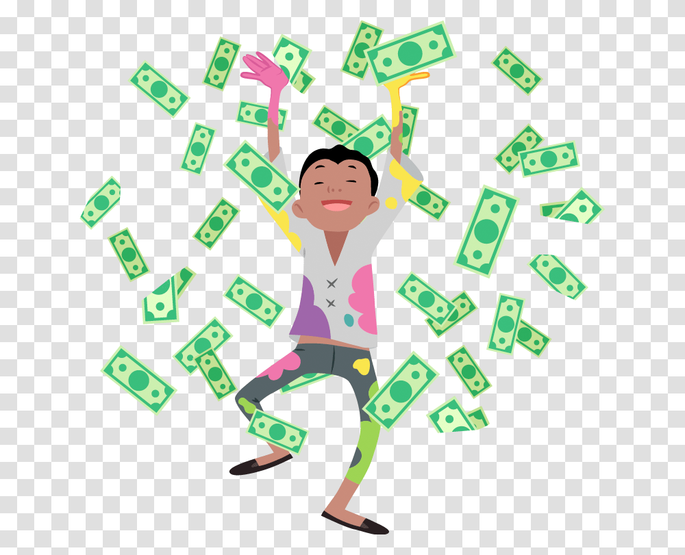 Rain Woman Throwing Money In The Air, Advertisement, Poster, Number Transparent Png