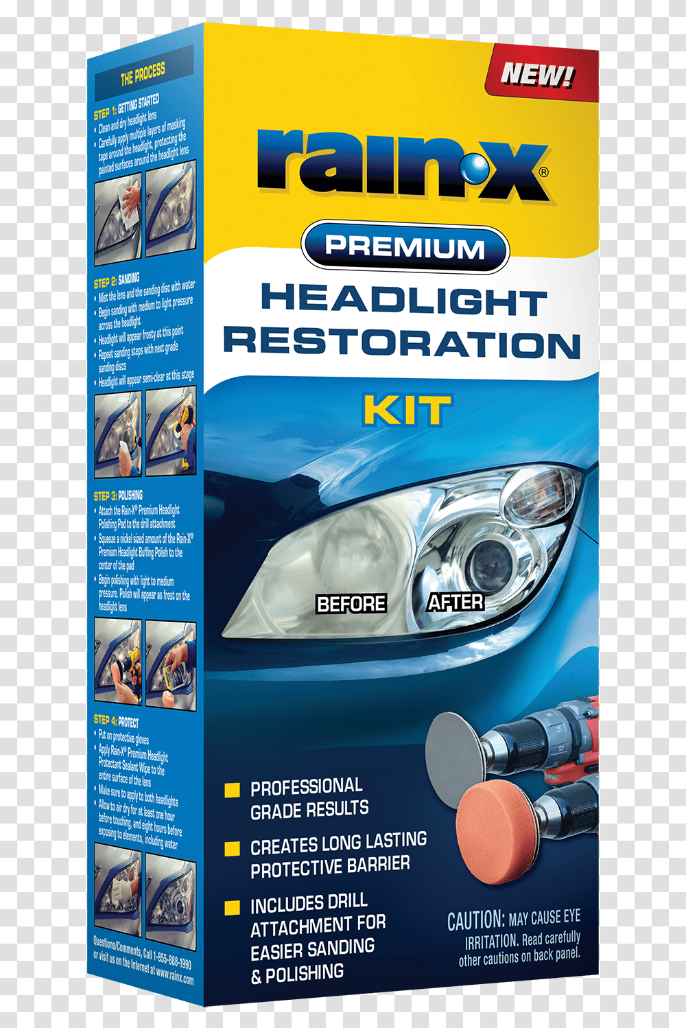 Rain X Premium Headlight Restoration Kit, Poster, Advertisement, Flyer, Paper Transparent Png