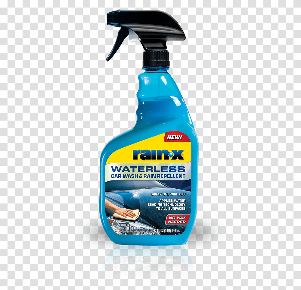 Rain X Waterless Car Wash Amp Rain Repellent Rain X Waterless Car Wash, Bottle, Label, Sunscreen Transparent Png