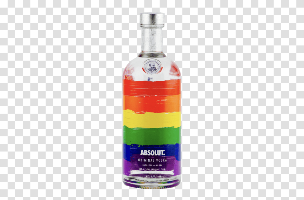Rainbow Absolut Bottle, Liquor, Alcohol, Beverage, Drink Transparent Png