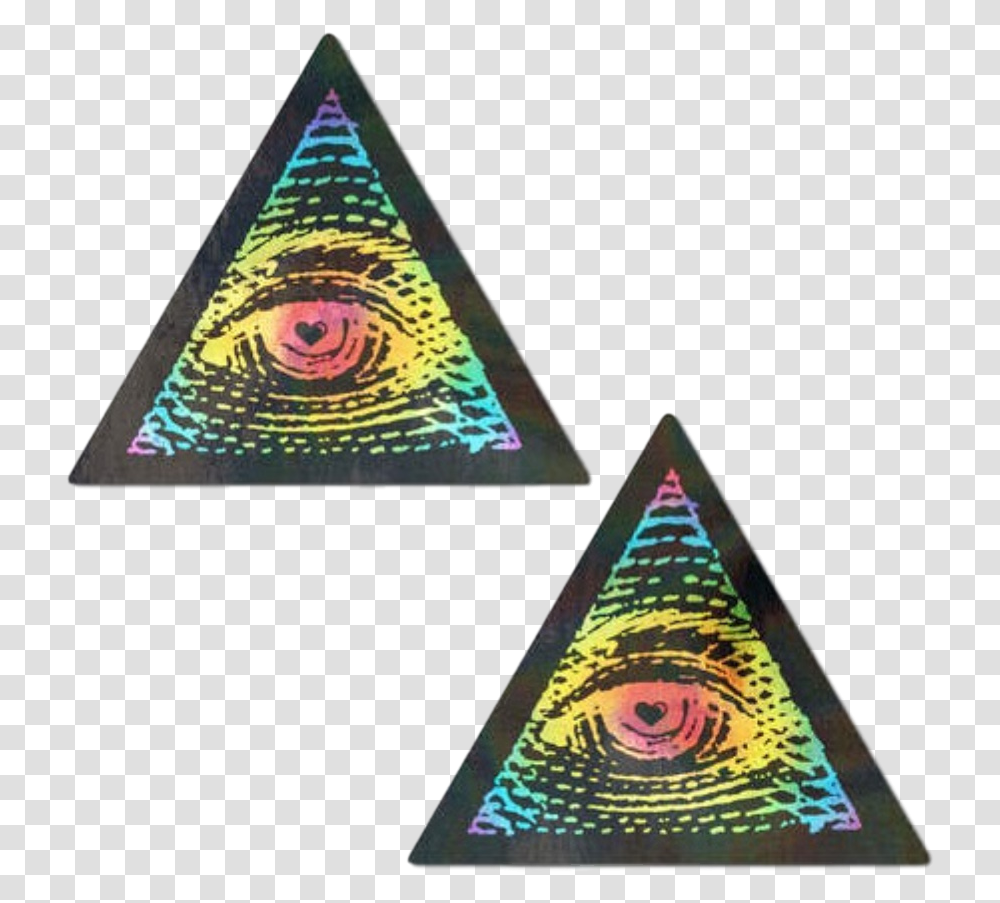 Rainbow All Seeing Eye Nipple Pasties Triangle, Arrowhead Transparent Png