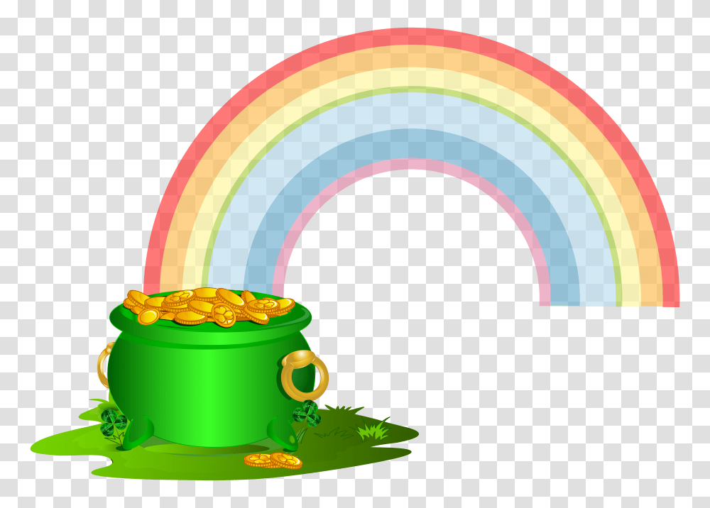 Rainbow And Pot Of Gold Clipart Gallery Images, Logo, Trademark Transparent Png