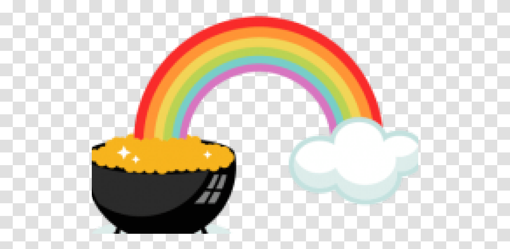 Rainbow And Pot Of Gold Clipart St Day Rainbow Pot Of Gold, Nature, Outdoors, Logo, Symbol Transparent Png