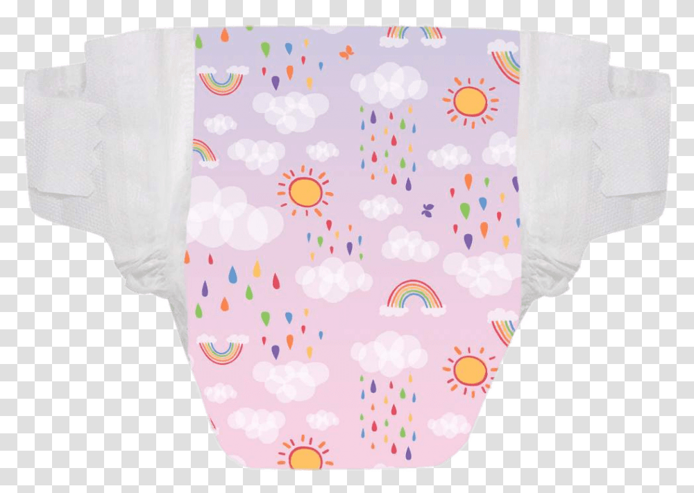 Rainbow And Sun Diaper Background Diaper, Blanket, Dress, Apparel Transparent Png