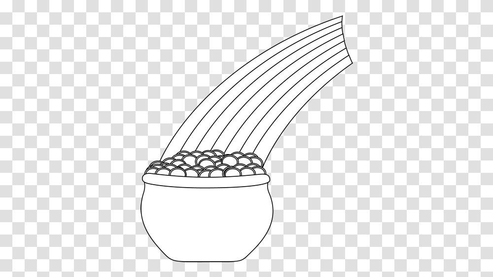 Rainbow Black And White Pot Of Gold Drawing, Plant, Produce, Food, Grain Transparent Png