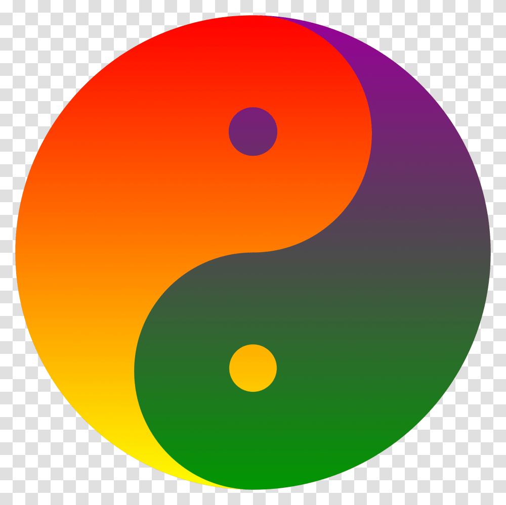 Rainbow Blend Yin Yang Icons, Number, Logo Transparent Png