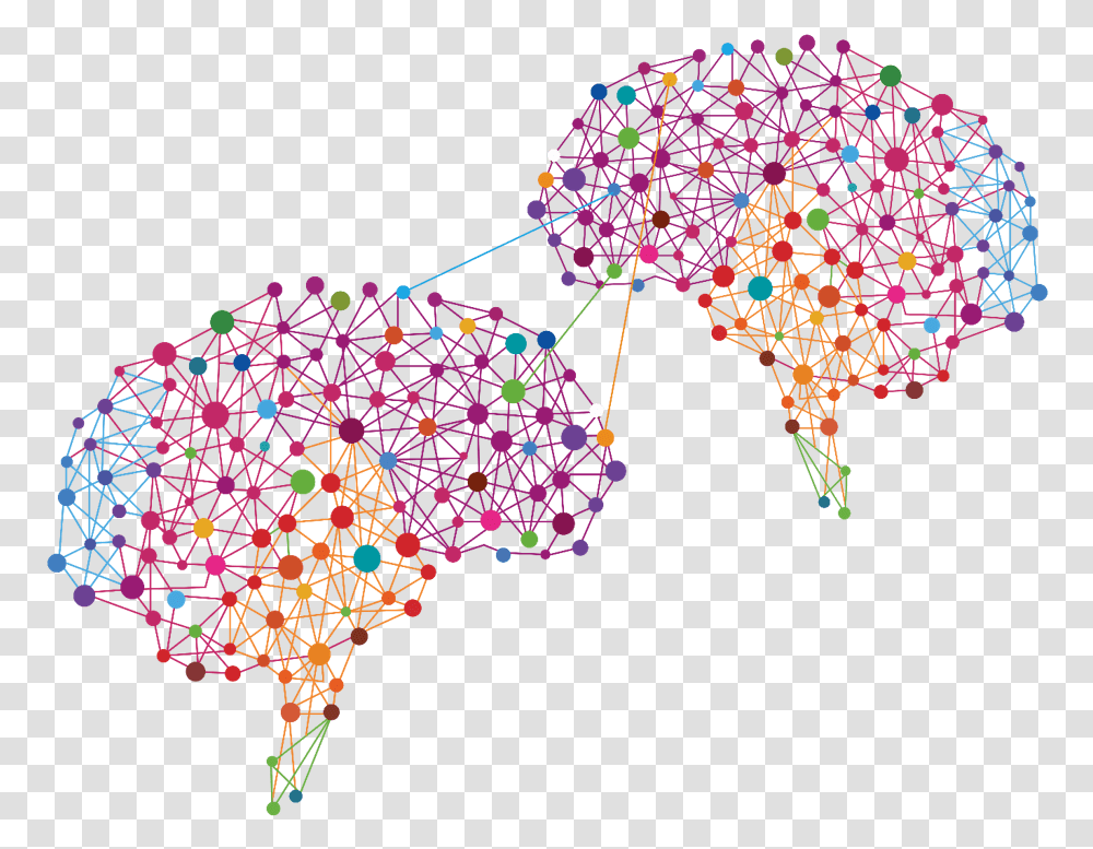 Rainbow Brain Connected Brain, Diagram, Plot, Map, Pattern Transparent Png