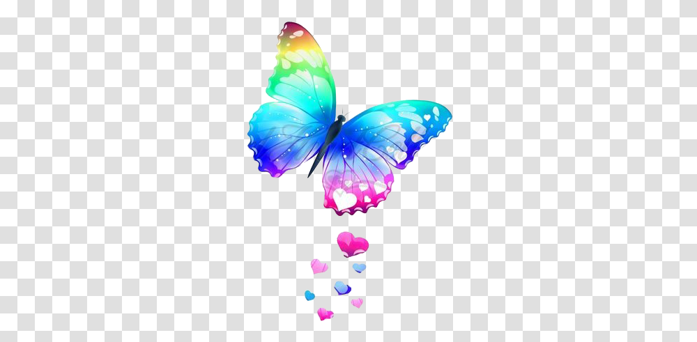 Rainbow Butterfly Background Arts Colorful Butterfly, Insect, Invertebrate, Animal, Balloon Transparent Png