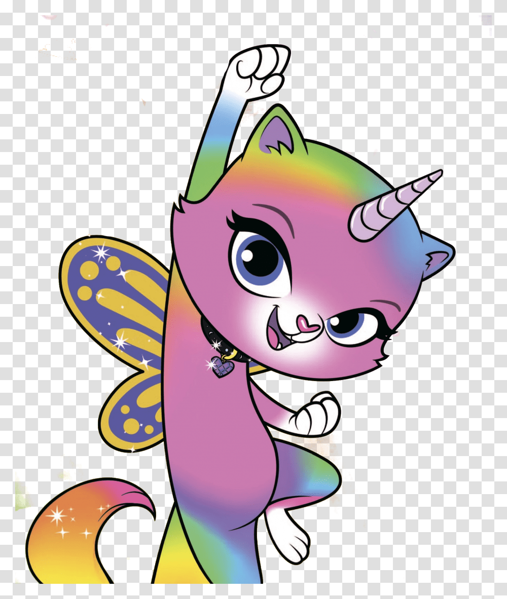 Rainbow Butterfly Unicorn Kitty Characters, Poster, Advertisement Transparent Png