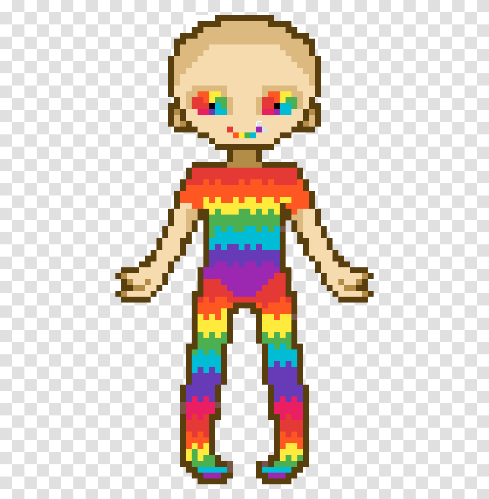 Rainbow Cancer Girl Grid Minecraft Pixel Art, Toy, Rug, Robot Transparent Png
