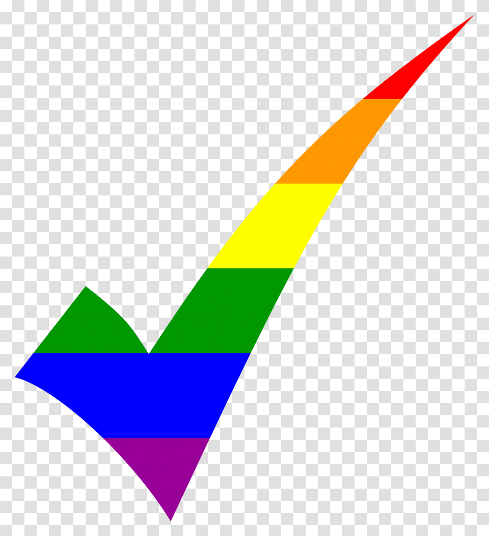 Rainbow Check Mark, Logo, Trademark, Light Transparent Png
