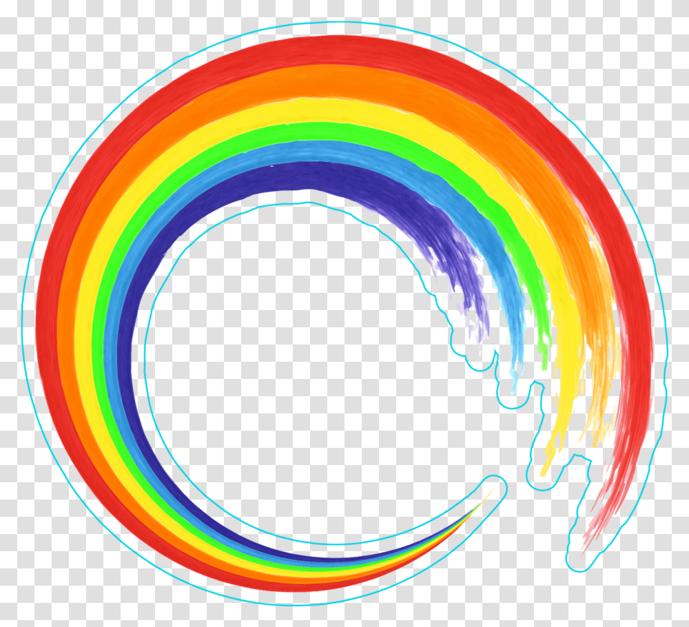 Rainbow Circle Brush Stroke Sticker Rainbow Circle Logo, Nature, Outdoors, Pattern, Fractal Transparent Png