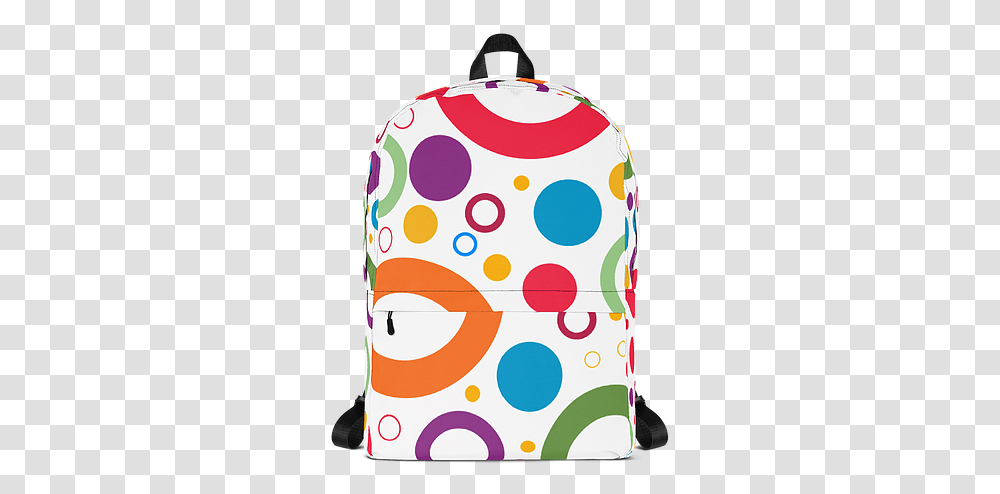 Rainbow Circles Aesthetic Blue Backpacks, Texture, Label, Polka Dot, Luggage Transparent Png