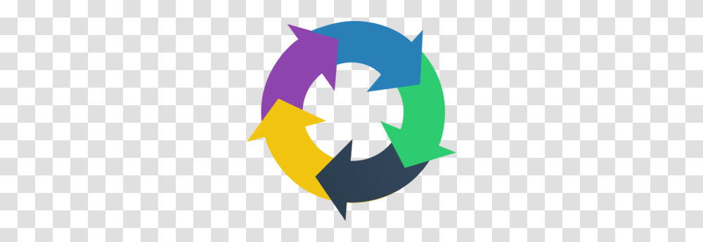 Rainbow Circular Arrows Clip Art, Recycling Symbol, Star Symbol Transparent Png