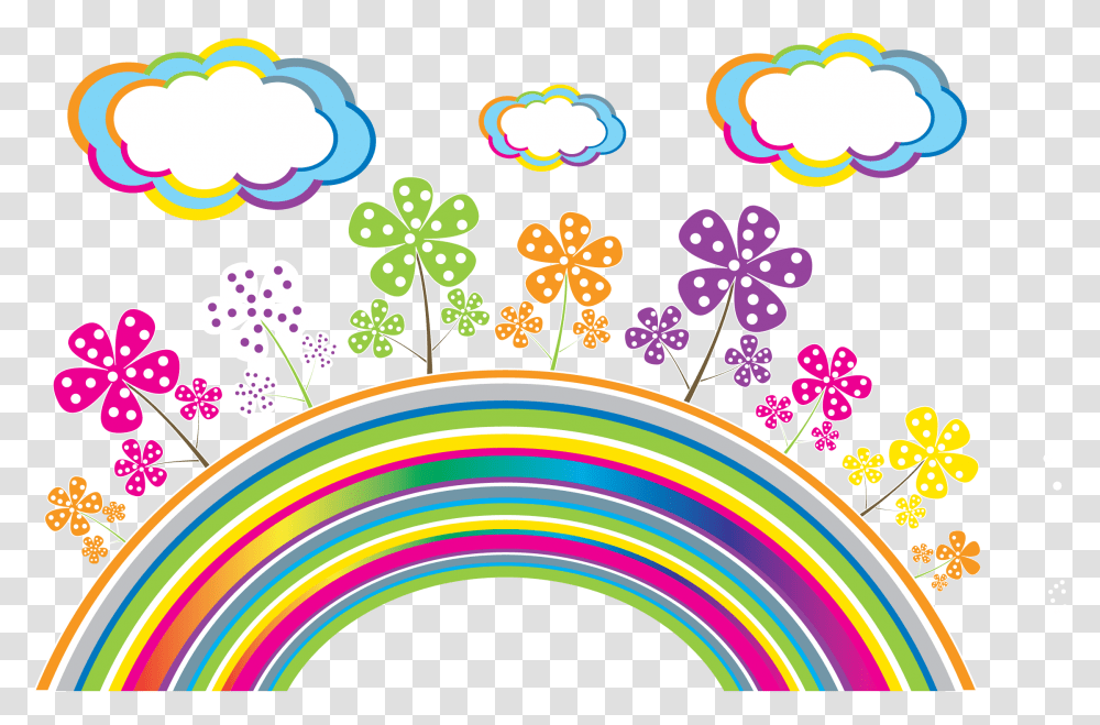 Rainbow Clipart People's Friendship Arch, Floral Design, Pattern, Doodle Transparent Png