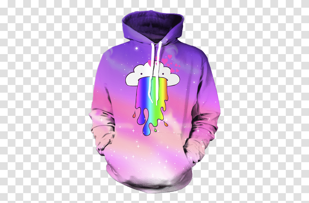 Rainbow Cloud Hoodie Getonfleek California Republic Hoodie, Clothing, Apparel, Sweater, Sweatshirt Transparent Png