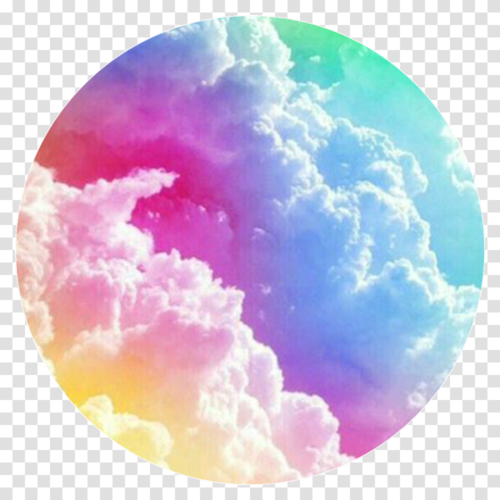 Rainbow Cloud White Tumblr Clouds, Moon, Outer Space, Night, Astronomy Transparent Png