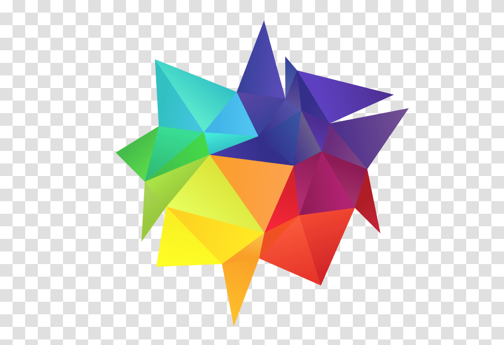 Rainbow Colors Design Element Svg Free Vector Triangles, Art, Paper, Origami, Star Symbol Transparent Png