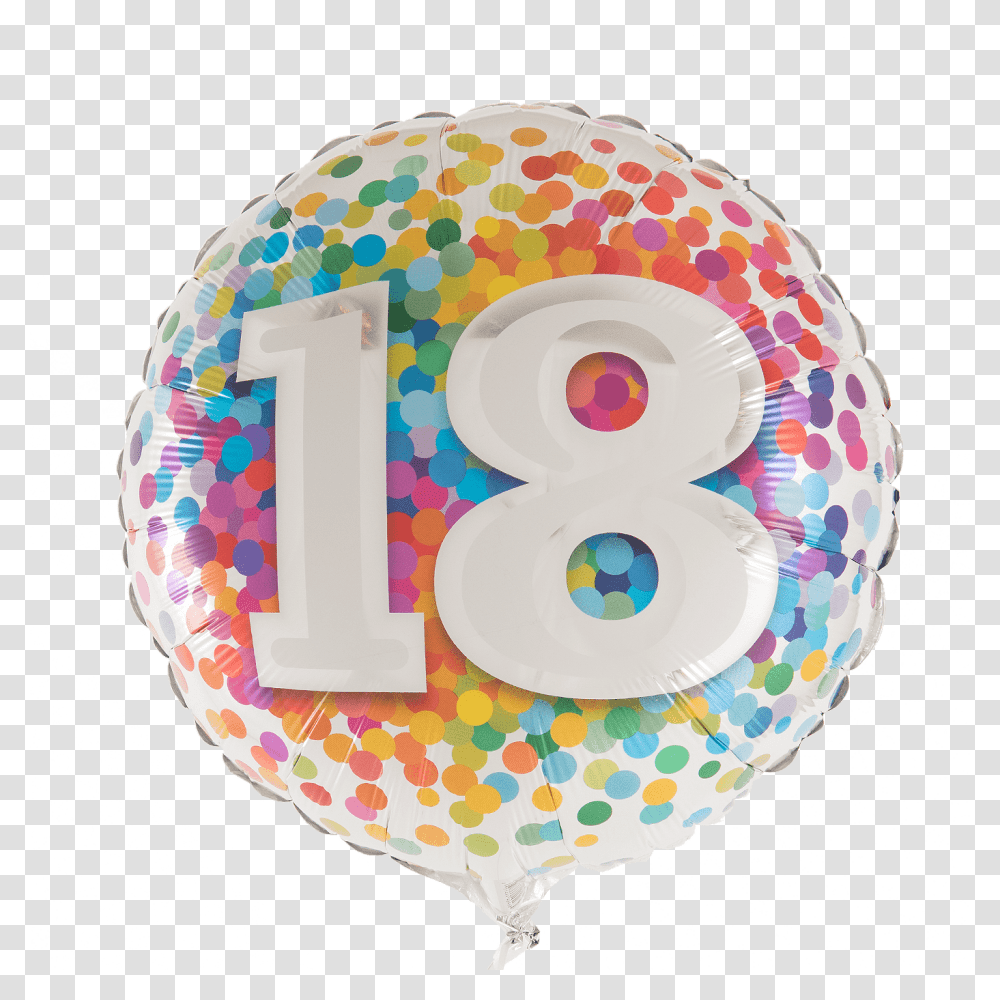 Rainbow Confetti Balloon, Number, Birthday Cake Transparent Png