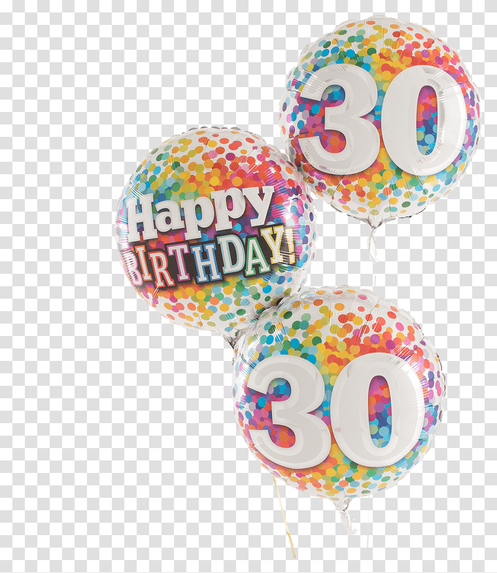 Rainbow Confetti Happy Birthday Trio, Ball, Balloon, Rattle, Sweets Transparent Png
