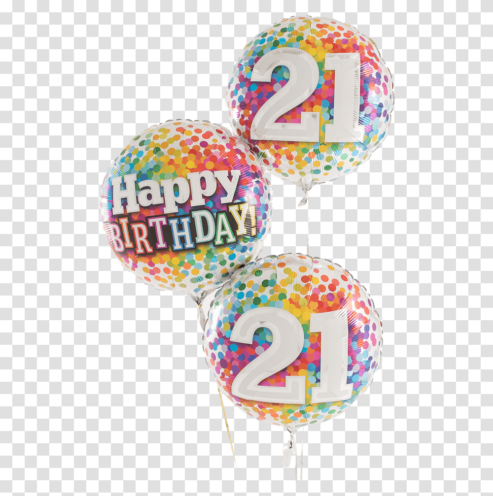 Rainbow Confetti Happy Birthday Trio Birthday Balloons, Sweets, Food, Confectionery Transparent Png