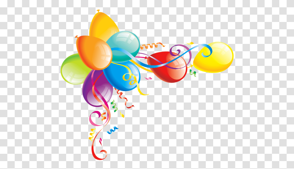 Rainbow Confetti Streamers Balloon Balloons Happybirthday Clipart Balloons, Pattern, Floral Design, Fractal Transparent Png