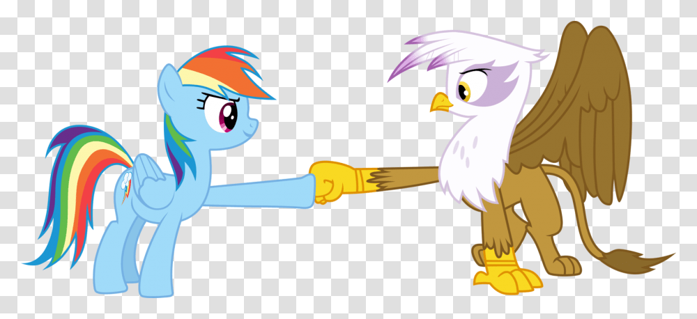 Rainbow Dash And Gilda Doing A Hoof Fist Bump By Tomfraggle Mlp Rainbow Dash Hoof Bump, Bird, Animal, Angry Birds Transparent Png