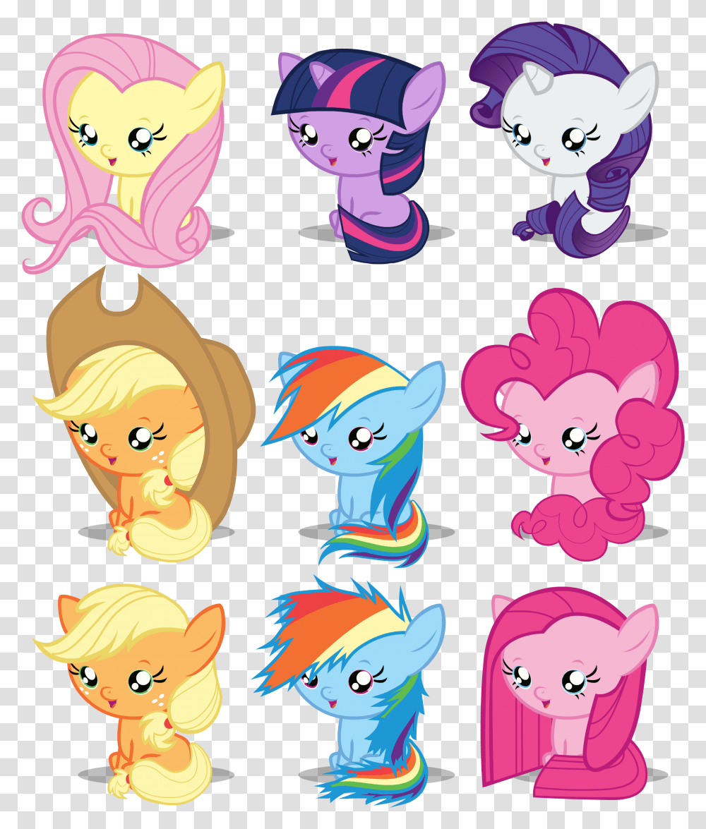 Rainbow Dash Rarity Pinkie Pie Fluttershy Applejack Baby Pony My Little Pony, Label Transparent Png