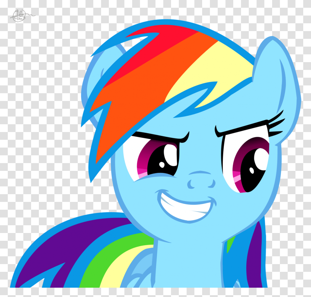 Rainbow Dash S Evil Smile Colored By My Little Pony Rainbow Dash Crown, Apparel, Helmet Transparent Png