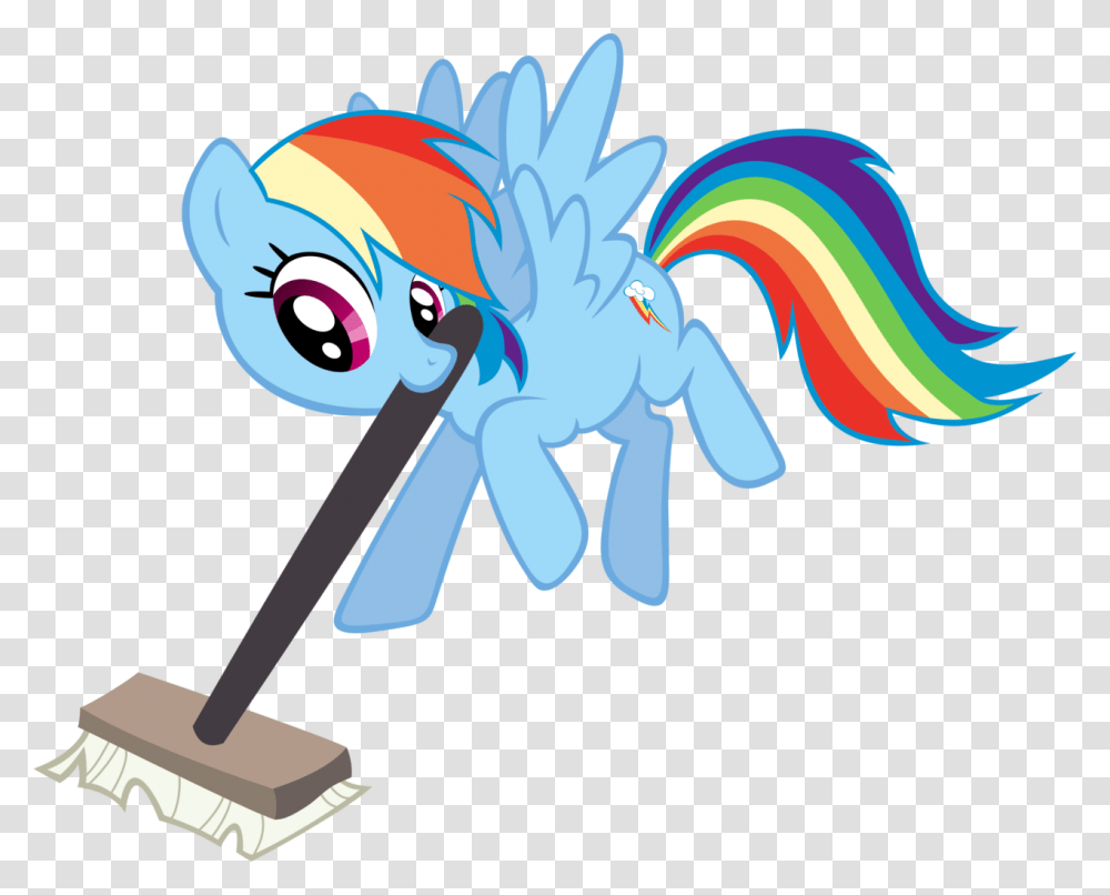 Rainbow Dash Sweep, Cleaning Transparent Png