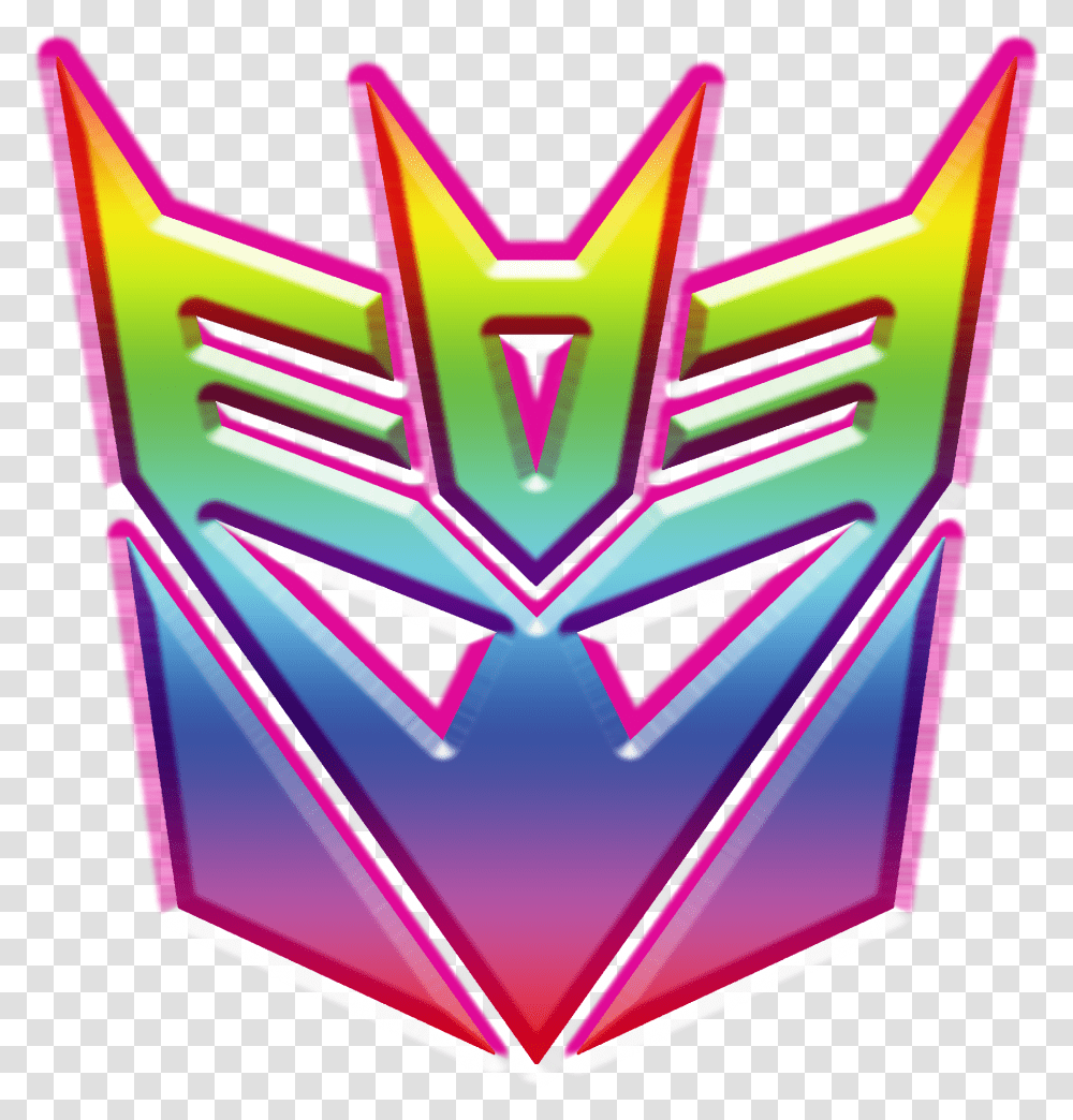 Rainbow Decepticon Symbol, Star Symbol, Triangle, Purple Transparent Png