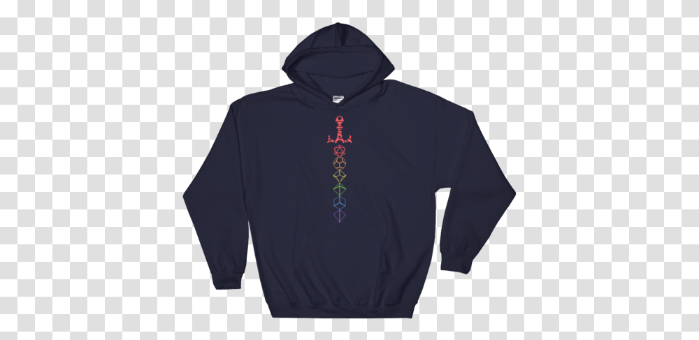 Rainbow Dice Set Sword Silhouette Unisex Rpg Hoodie 666 Hoodie, Clothing, Apparel, Sweatshirt, Sweater Transparent Png