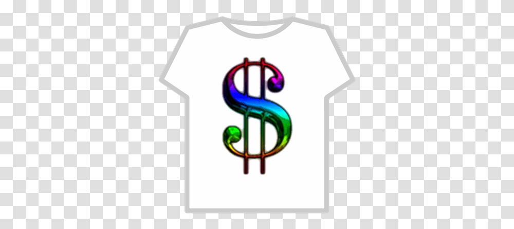Rainbow Dollar Sign Roblox T Shirt Roblox Face, Clothing, Apparel, Number, Symbol Transparent Png
