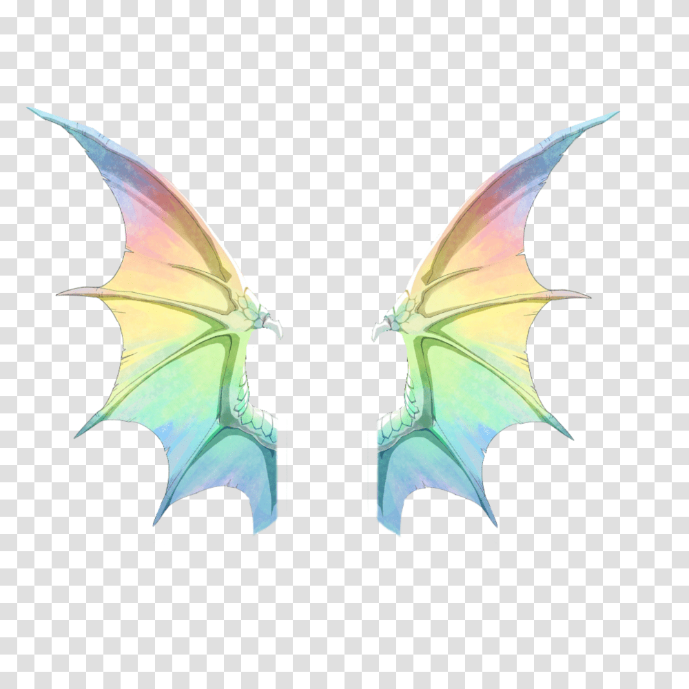 Rainbow Dragon Demon Wings Colorful Background Dragon Wings Transparent Png
