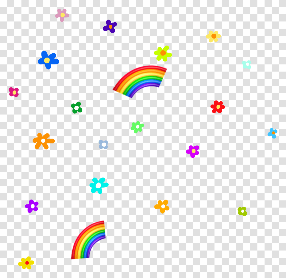 Rainbow Emoji Flowers Freetoedit, Confetti, Paper, Star Symbol Transparent Png