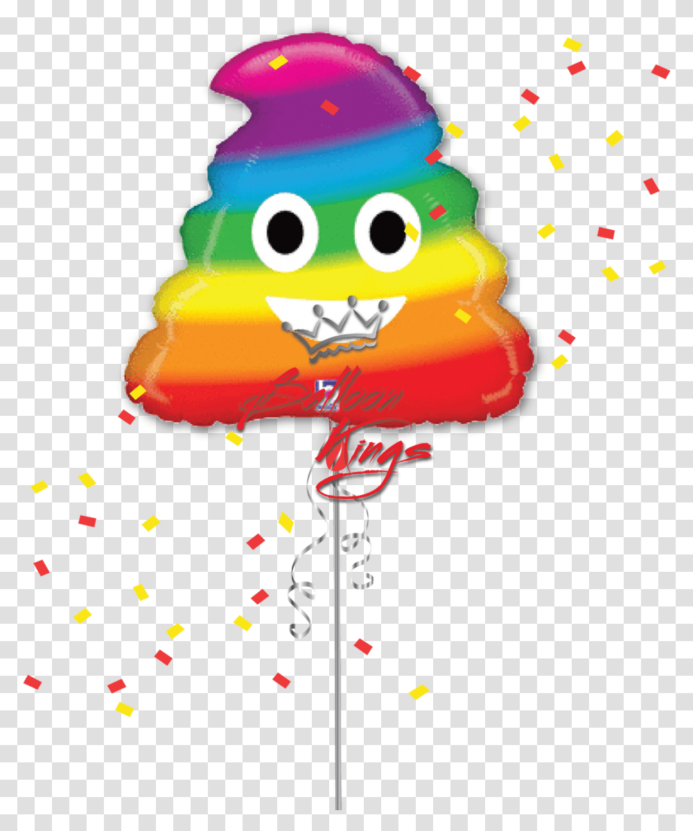 Rainbow Emoji Poo Rainbow Poop Emoji Balloon, Paper, Confetti Transparent Png