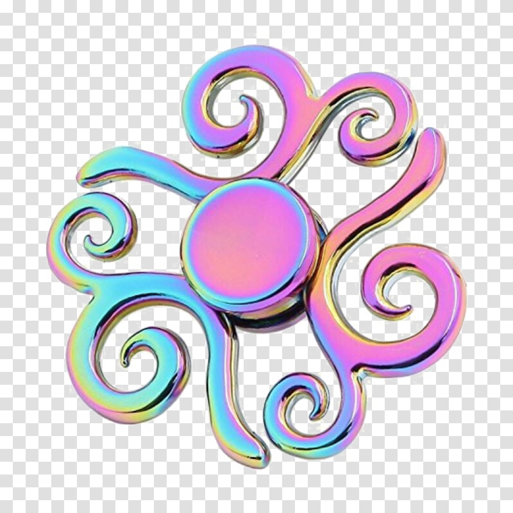 Rainbow Fidget Spinner Image With Background, Scissors, Pattern Transparent Png