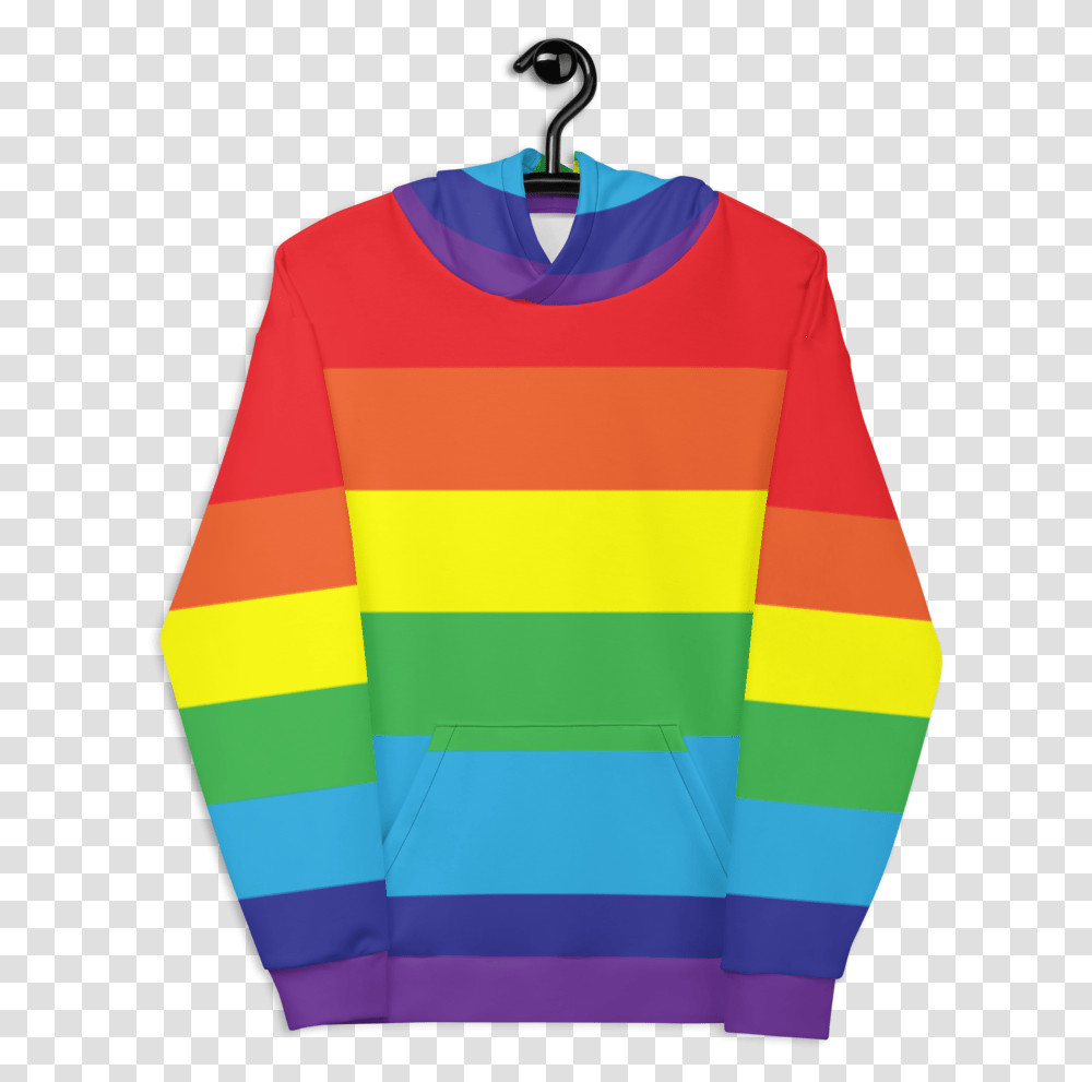 Rainbow Flag Hoodie Hoodie, Clothing, Apparel, Sleeve, Long Sleeve Transparent Png