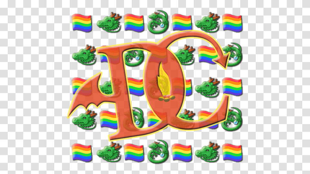 Rainbow Flags And Dragon Emojis Behind A Ghosted Dragon Educational Toy, Animal, Wheel, Machine, Amusement Park Transparent Png