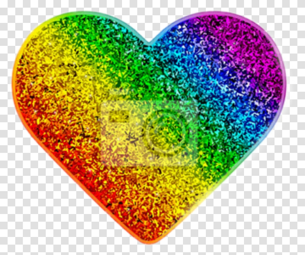 Rainbow Glitter Heart Clipart Transparent Png