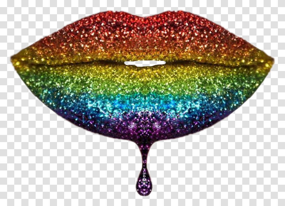 Rainbow Glitter Rainbowglitter Lips Glitter Lips, Light, Animal, Food, Sea Life Transparent Png
