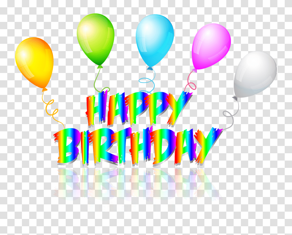Rainbow Happy Birthday Text Clip Art Image, Ball, Balloon Transparent Png