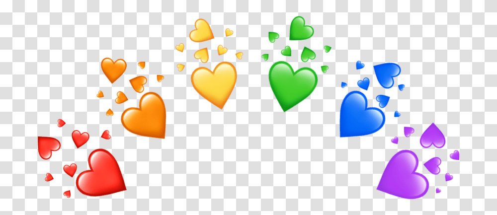 Rainbow Heart Aesthetic Heart Crown, Candle Transparent Png