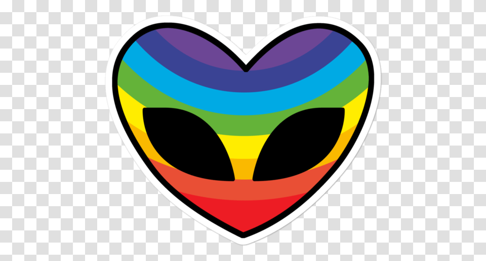 Rainbow Heart Alien Sticker - Contagion Media Girly, Plectrum, Symbol, Pillow Transparent Png