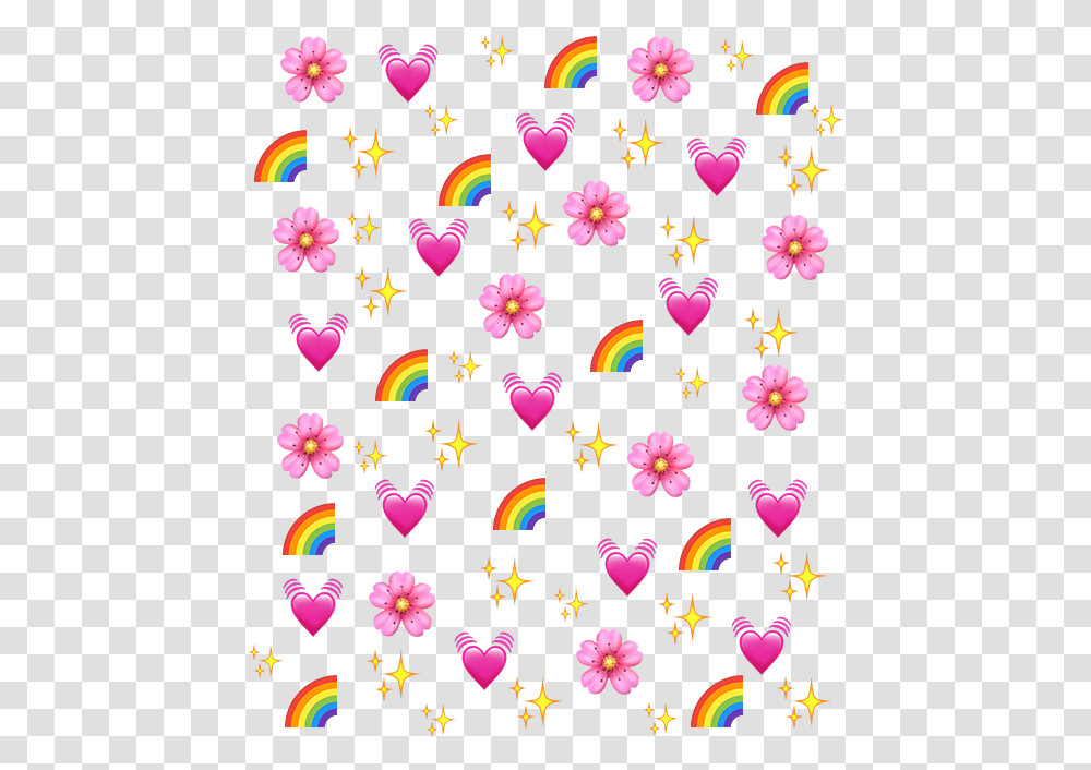 Rainbow Heart Emoji Background Hearts Emoji Background, Confetti, Paper, Pattern, Rug Transparent Png