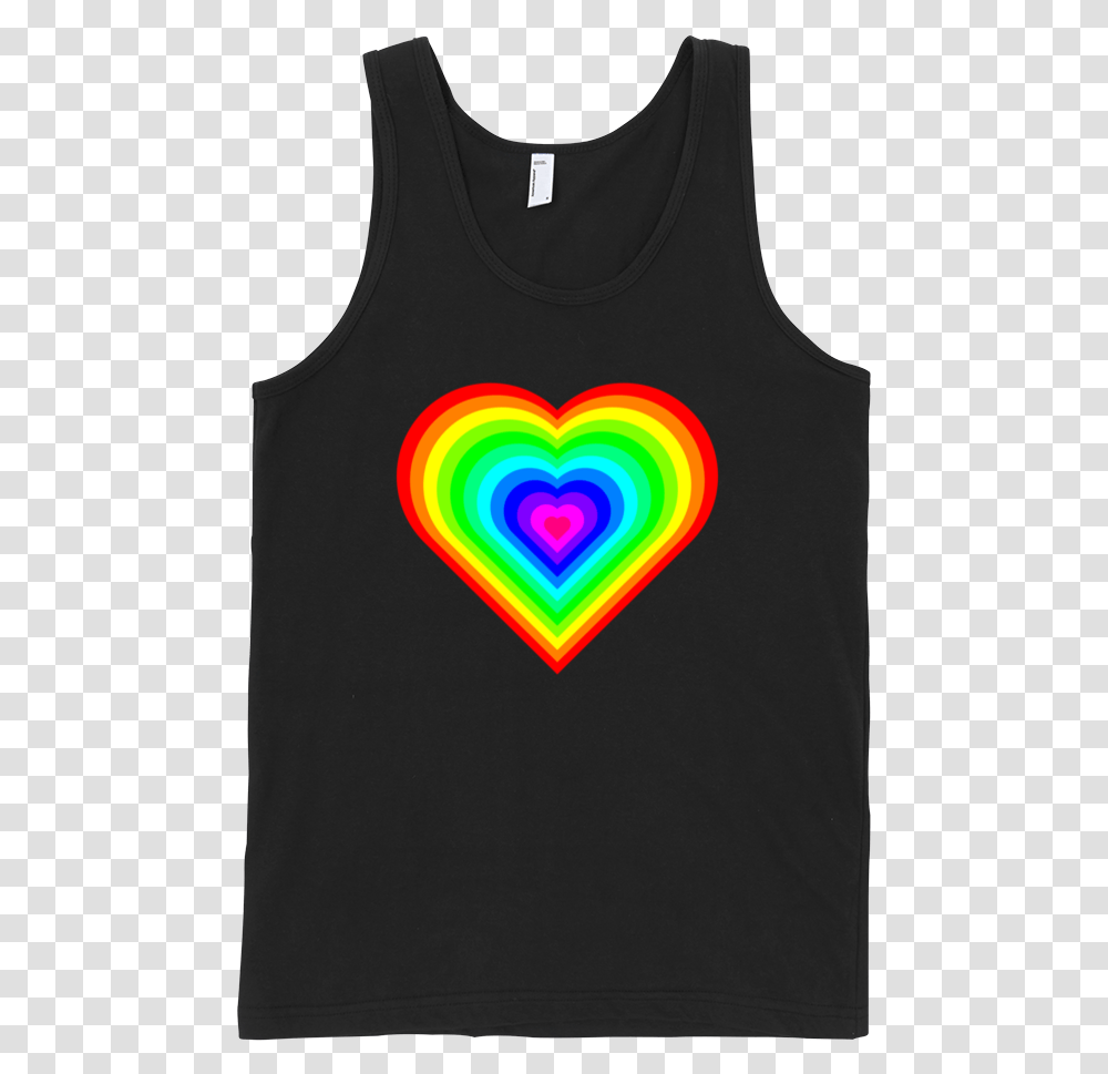 Rainbow Heart Fine Jersey Tank Top Unisex, Clothing, Apparel, Undershirt Transparent Png