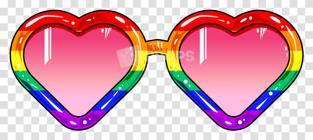 Rainbow Heart Glasses Rainbow Sunglasses Clipart, Accessories, Accessory, Goggles Transparent Png