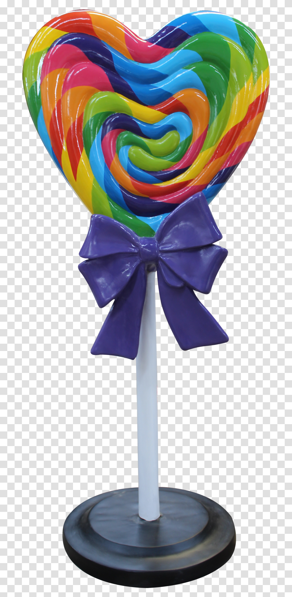 Rainbow Heart Lollipop Over Sized Statue Lm Treasures Statue, Food, Candy, Toy, Sweets Transparent Png