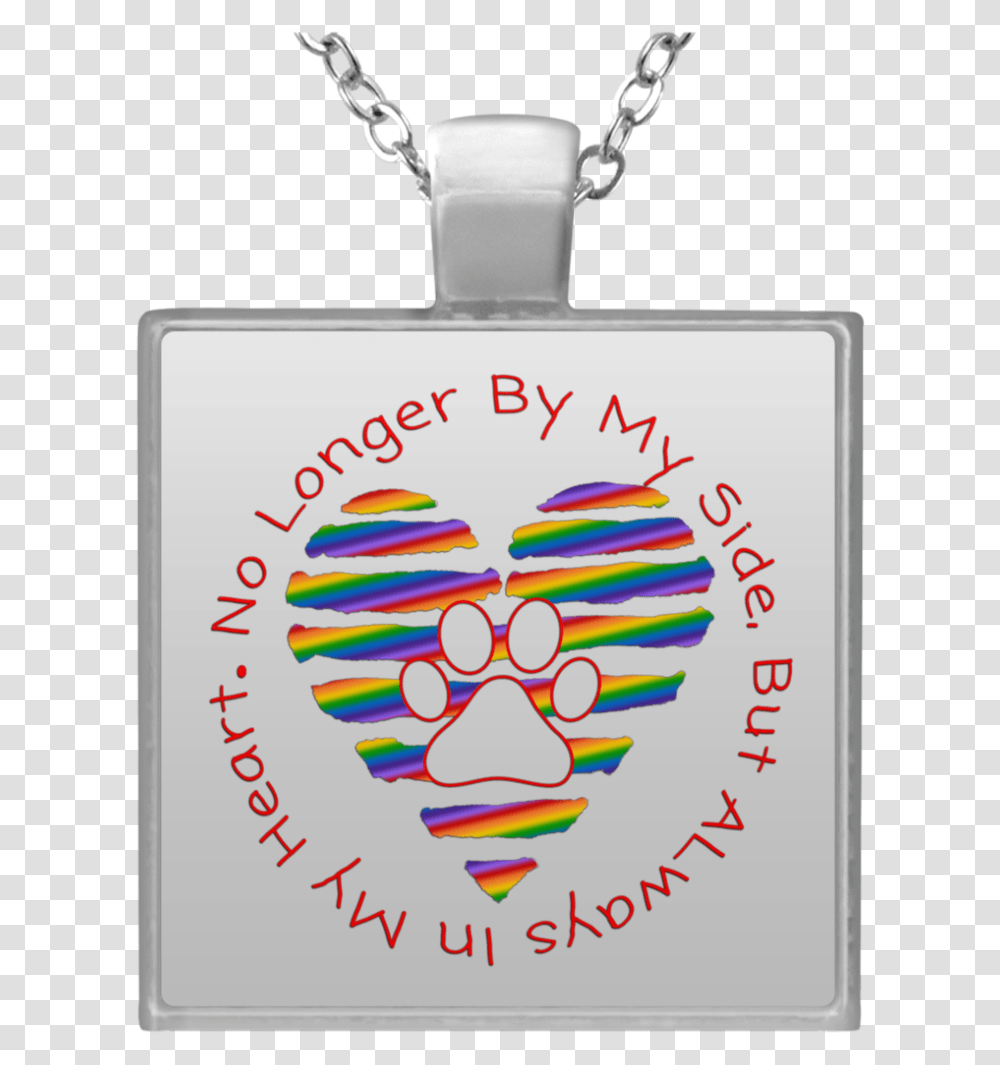 Rainbow Heart Necklace, Label, White Board Transparent Png
