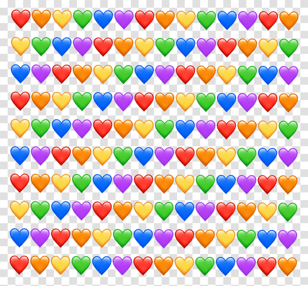 Rainbow Hearts Emoji, Apparel, Pattern, Hat Transparent Png